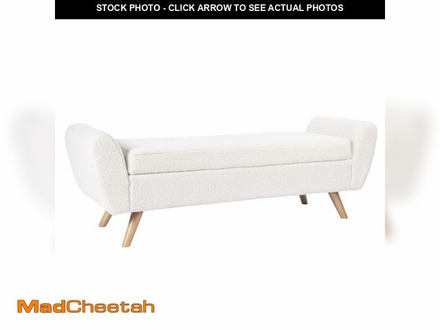 Lot 74-12568062 - HomePop Modern Storage Bench with Wood Legs Home DÃcor|Bench with Storage for Living Room &amp; Bed...