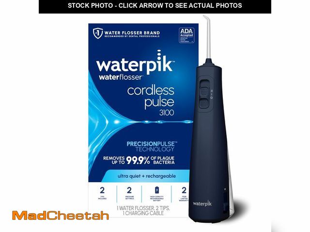 Lot 74-14215038 - Waterpik Cordless Pulse 3100 Rechargeable Portable Water Flosser for Teeth, Gums, Braces Care and Tr...