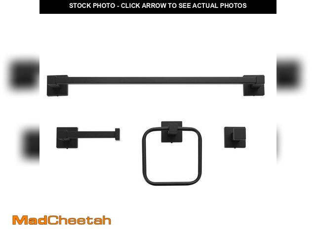 Lot 74-14613374 - Globe Electric Dakota 4-Piece Bath Hardware Set with Towel Bar, Towel Ring, Robe Hook, Toilet Paper ...