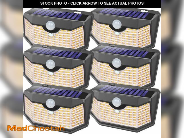 Lot 74-14357546 - HMCITY 120 LED Outdoor Solar Lights- with Motion Sensor and 3 Lighting Modes, IP65 Waterproof Wide S...