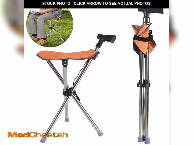 Lot 74-13776244 - JIAN YA NA Folding Walking Stick Seat, Lightweight Aluminium Cane Seat Chair Stool for Adults, 330 L...