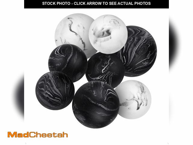 Lot 74-13541825 - Creative Scents Black &amp; White Small Set of 8 Marble Look Decorative Balls for Bowls Ã¢â¬â Dec...