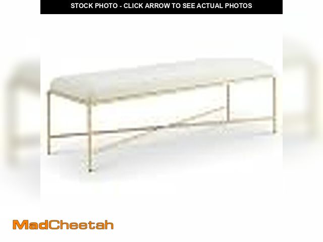 Lot 74-14614415 - Meridian Furniture 22064Cream Valley Collection Modern | Contemporary Bench with Soft Cream Chenille...