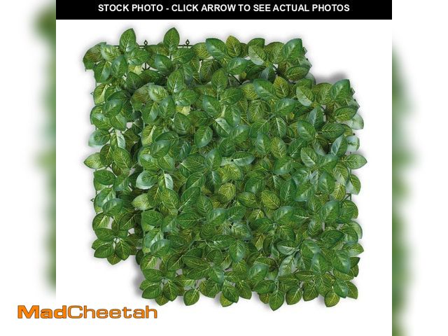 Lot 74-12585084 - Vigoro 2 in. Green Artificial Chestnut 20 in. x 20 in. Privacy Foliage Panel (2-Peices) - UNUSED