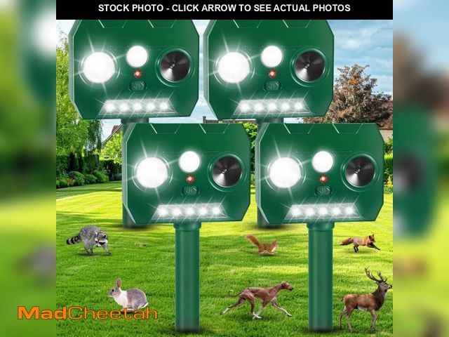 Lot 74-12432032 - 4Pack Solar Ultrasonic Animal Repellent Deer Repellent Devices with Motion Detection&amp;LED Flashli...