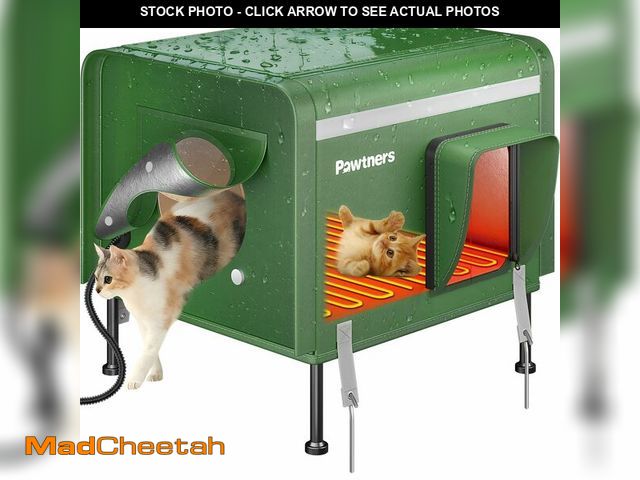 Lot 74-13573235 - Pawtners Heated Outdoor Cat House for Outside Cats, 19'' Large Insulated Weatherproof Cat Shelter wi...