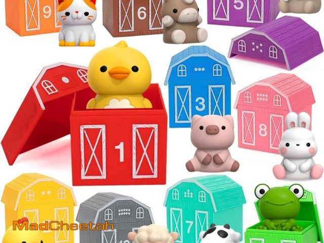 Lot 74-11552346 - KMUYSL Toys for 1 2 3 Years Old Boys Girls, Big Red Barn Farm Animal Playset for Boys Girls, Learnin...