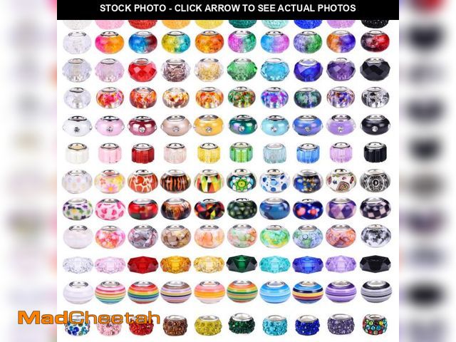 Lot 74-12047063 - 240 Pieces Assorted European Craft Beads Large Hole Lampwork Spacer Beads Colorful European Beads fo...