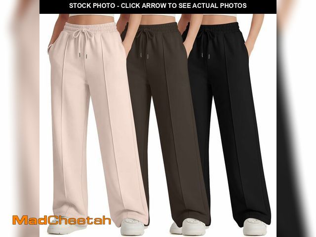 Lot 74-13716798 - LessonZoo 3 Pack Girls Wide Leg Sweatpants Drawstring Baggy Pants Teen Girls Athletic Joggers Pants ...