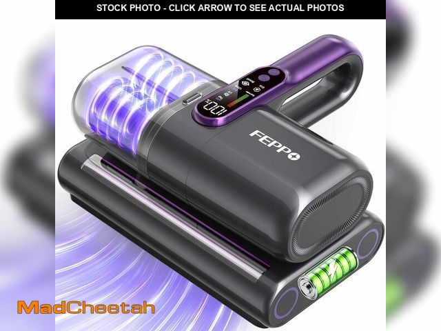 Lot 74-14208565 - FEPPO Cordless Mattress Vacuum Cleaner, 18Kpa Bed Vacuum with 253.7nm UV-C Light, Ultrasonic, Dust S...