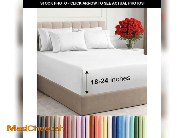 Lot 74-14147121 - Extra Deep King Sheet Set - 6 Piece Breathable and Cooling Sheets - Hotel Luxury Bedding for Women, ...