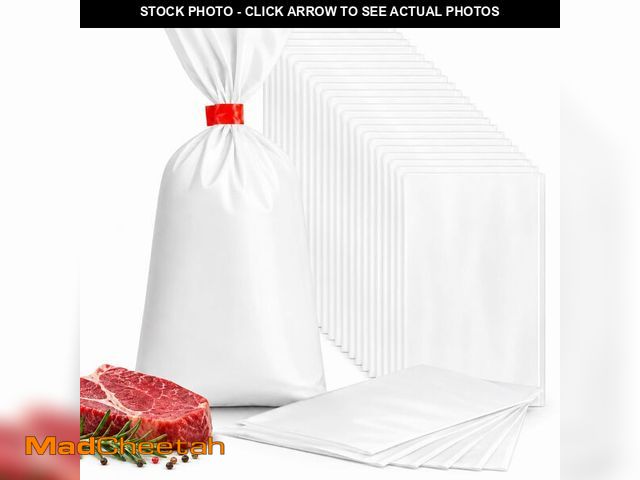 Lot 74-14214107 - TaoBary 500 Pcs Meat Freezer Bags Wild Game Beef Freezer Bags for Packaging Meat Storage System, Whi...