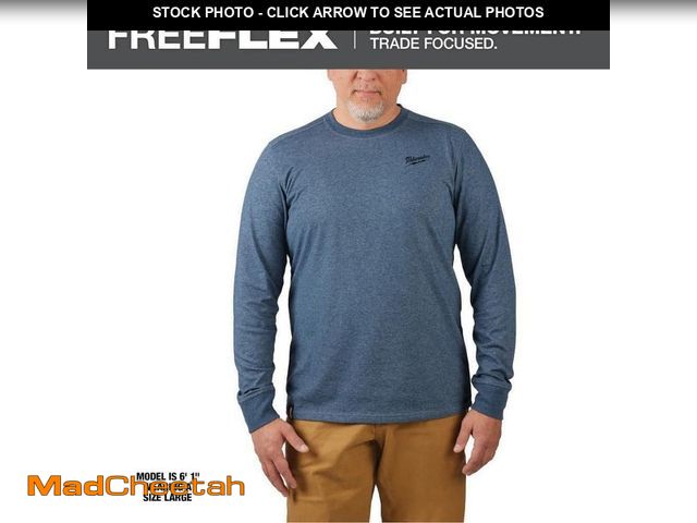 Lot 74-14390215 - Milwaukee Men's 2X-Large Blue Cotton/Polyester Long-Sleeve Hybrid Work T-Shirt - UNUSED