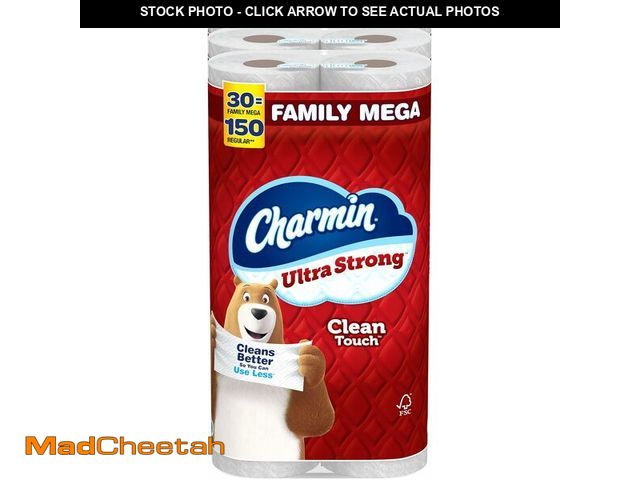 Lot 74-14581733 - Charmin Ultra Strong Clean Touch Toilet Paper, 30 Family Mega Rolls = 150 Regular Rolls - UNUSED