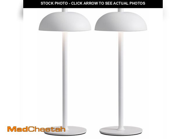 Lot 74-12975830 - NEWSEE Cordless LED 12" Small Table Lamps Set of 2, Modern Portable Desk Lamp, 3 Color Dimming Recha...