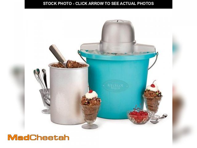 Lot 74-12424810 - Nostalgia 4 Qt. Electric Ice Cream Maker with Easy-Carry Handle - UNUSED