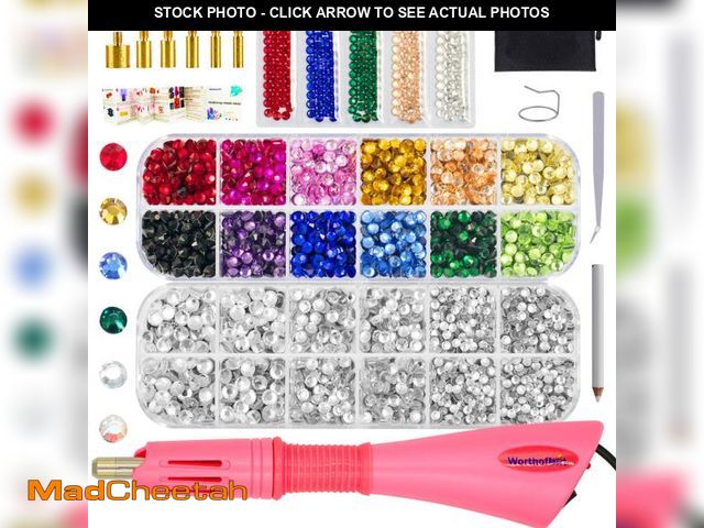 Lot 74-12307939 - Hotfix Tool with 3400 Pcs Rhinestones for Blinging Clothes, Fabric, Clothing, Leather, Hot Fix Bedaz...