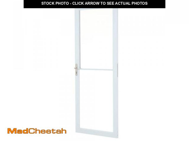 Lot 74-12409171 - (MISSING HARDWARE) Andersen 2000 Series 30 in. x 80 in. White Universal Full View Retractable Alumin...