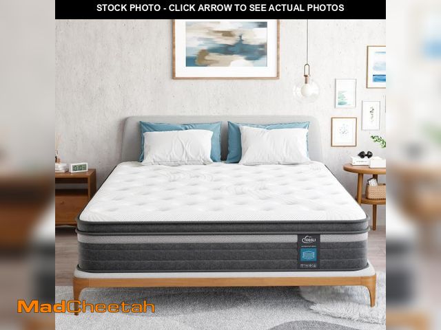 Lot 74-12286312 - TeQsli Queen Mattress, 10 Inch Hybrid Mattress Queen with Gel Mermory Foam, Pocket Spring Mattresses...