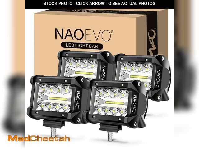 Lot 74-12715212 - NAOEVO 4 Inch LED Pod Lights, 240W 24,000LM LED Fog/Driving/Off Road Lights with Spot Flood Combo, C...