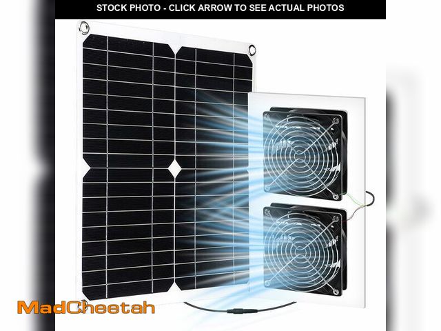 Lot 74-14356099 - lcasvoim 25W Solar Powered Fan for Chicken Coop Greenhouse Shed - UNUSED