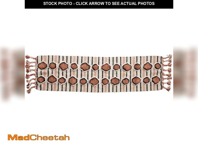 Lot 74-12632906 - Creative Co-Op Cotton Tufted Kilim Floor Runner with Braided Tassels Rug, 96" L x 24" W x 0" H, Mult...