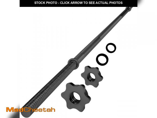 Lot 74-12156899 - Yes4All 480LB Standard Straight Barbell 60", Weight Bar 1" Diameter - Star Lock Collars &amp; Rubber...