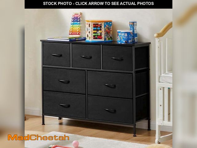 Lot 74-14323712 - edx 7 Drawer Fabric Dresser for Bedroom, Chest of Drawer Organizer Storage Cabinet for Closet, Entry...