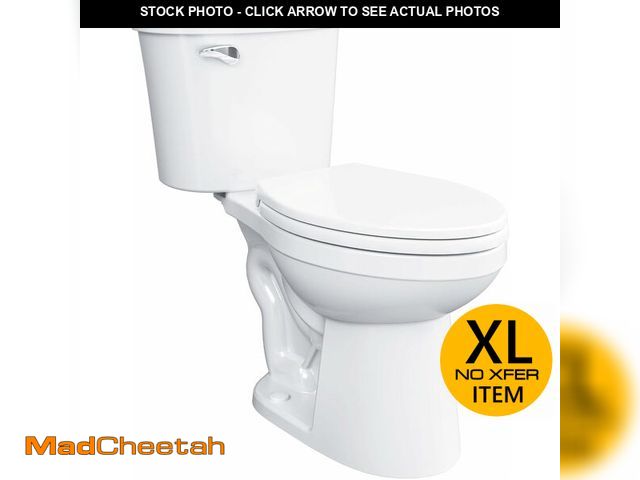 Lot 74-13117393 - Gerber Maxwell  Two-Piece Toilet Elongated with 12-in Rough-in, ADA-Compliant Chair Height, High Eff...