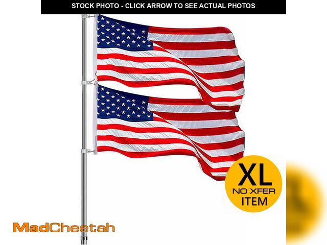 Lot 74-12833154 - VIVOHOME 30 ft Telescoping Flag Pole Kit, Flagpole with 3x5 Polyester American Flag and Golden Ball ...