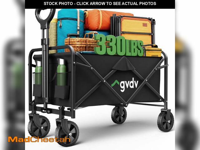 Lot 74-14087193 - GVDV Collapsible Wagon Cart, Heavy Duty Utility Folding Wagon with All-Terrain Wheels, Portable Cart...