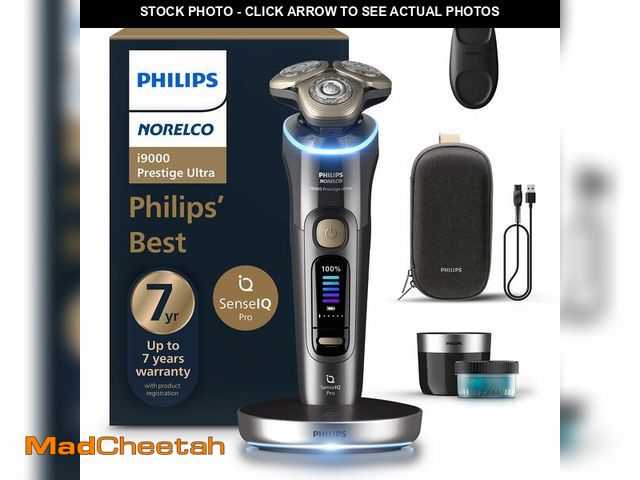 Lot 74-12704710 - Philips Norelco Shaver i9000 Prestige Ultra, Wet &amp; Dry Electric Shaver, Dark Slate, SenseIQ Pro ...