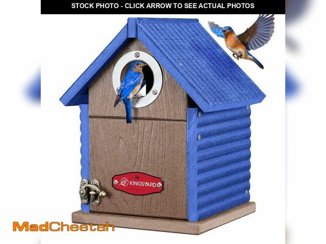 Lot 74-12713745 - Kingsyard Recycled Plastic Bird House for Outdoors - Weatherproof Nesting Box with Clear View Panel ...