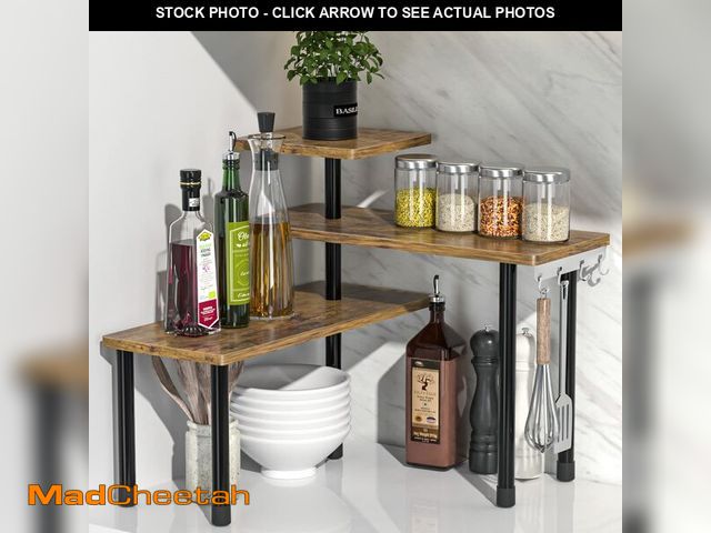 Lot 74-12437710 - JayRex Countertop Organizer Organization, 3 Tier Moveable Corner Shelf Organizer for Kitchen, Bathro...