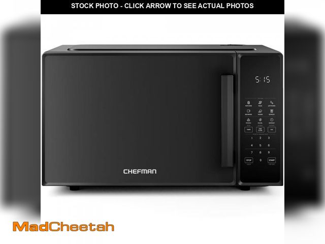 Lot 74-12493223 - Chefman Countertop Microwave Oven 1.1 Cu. Ft., 1000 Watts with 6 Presets and 10 Power Levels - Black...