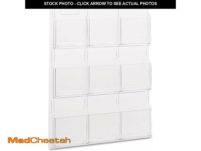 Lot 74-13581917 - Safco Reveal Literature Rack, 9 Compartments Magazine Holder, Wall-Mounted Brochure Organizer, Acryl...
