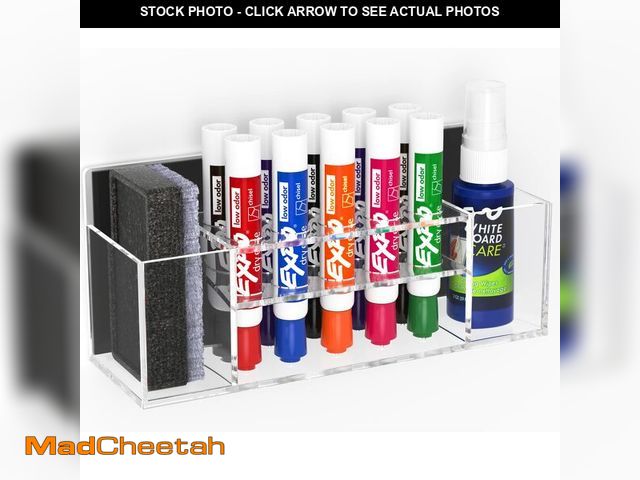 Lot 74-12501149 - HBlife Acrylic Magnetic Dry Erase Marker Holder for Whiteboard, Wall Mount 10 Slots Magnet Pen Penci...
