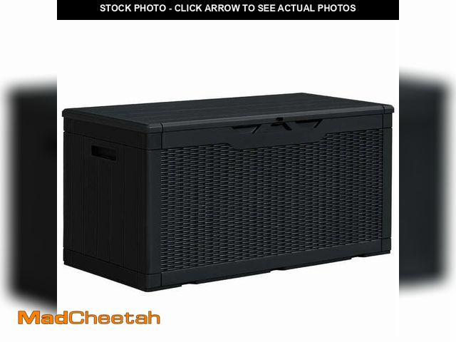 Lot 74-12765873 - Homall 100 Gallon Outdoor Patio Box Deck Plastic Resin Storage Box Backyard, Black - USED
