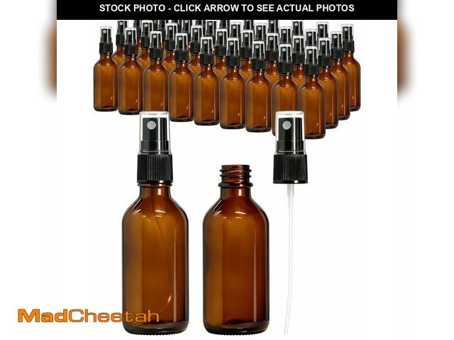 Lot 74-14298746 - KEYWING 36 Pack Small Amber Glass Spray Bottles for Essential Oils, 2oz Empty Fine Mist Mini Spray B...