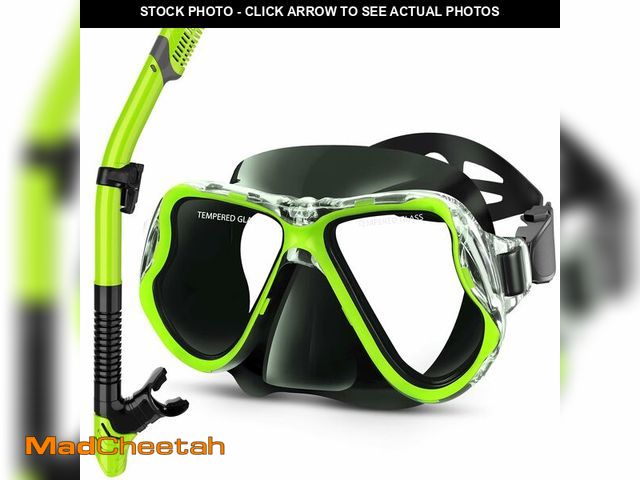 Lot 74-14267766 - Greatever Dry Snorkel Set,Panoramic Wide View Anti-Fog Scuba Diving Mask,Professional Snorkeling Gea...