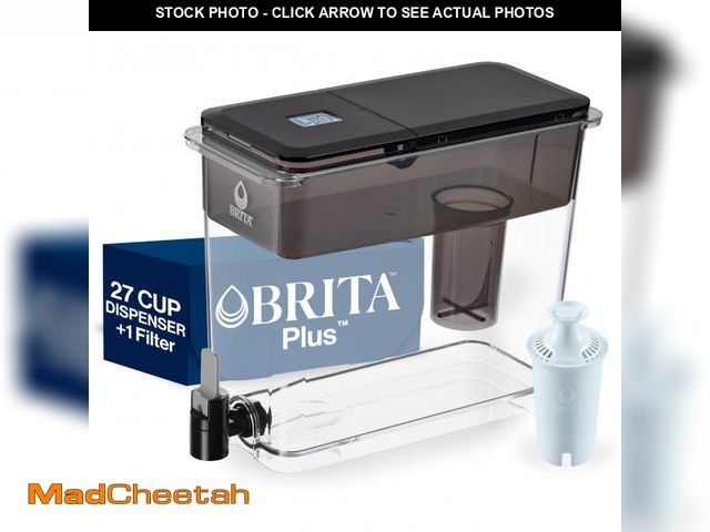 Lot 74-12213993 - Brita UltraMax Large Water Dispenser with 1 BritaPlus Filter, 27 Cup capacity, Black (Package May Va...