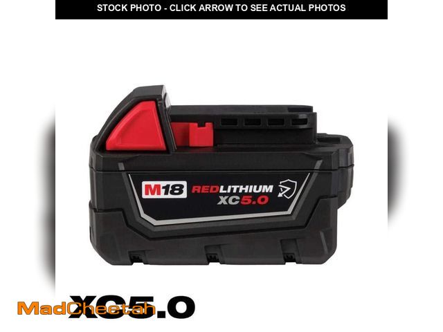 Lot 74-12560144 - Milwaukee M18 18-Volt 5.0 Ah Lithium-Ion XC Extended Capacity Resistant Battery Pack - UNUSED