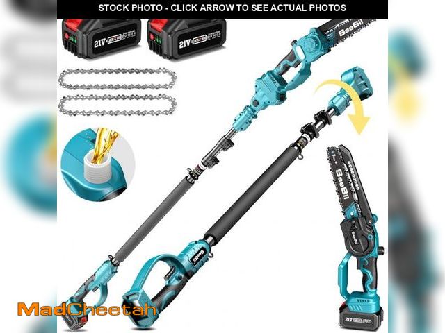 Lot 74-12167824 - Seesii 2 in 1 Cordless 8 inch Pole Saw &amp; Mini Chainsaw with 1Battery, Power Electric Polesaw for...
