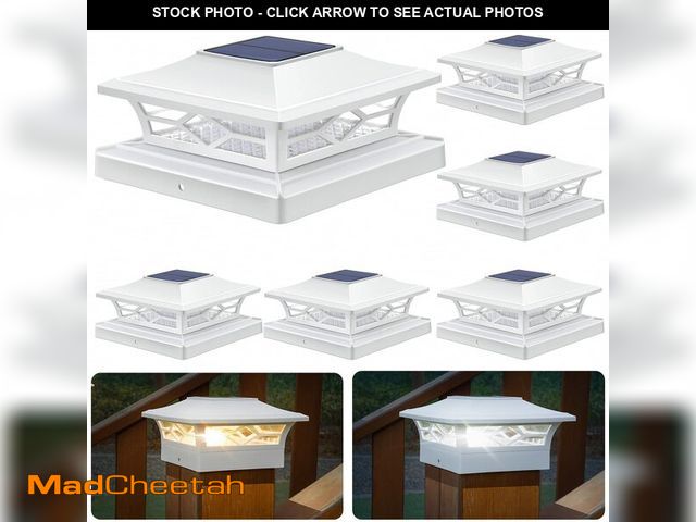 Lot 74-14264534 - APONUO Solar Post Cap Lights,6 Pack 2-Modes Bright 4x4 Post Solar Lights Auto On Off,Outdoor Waterpr...