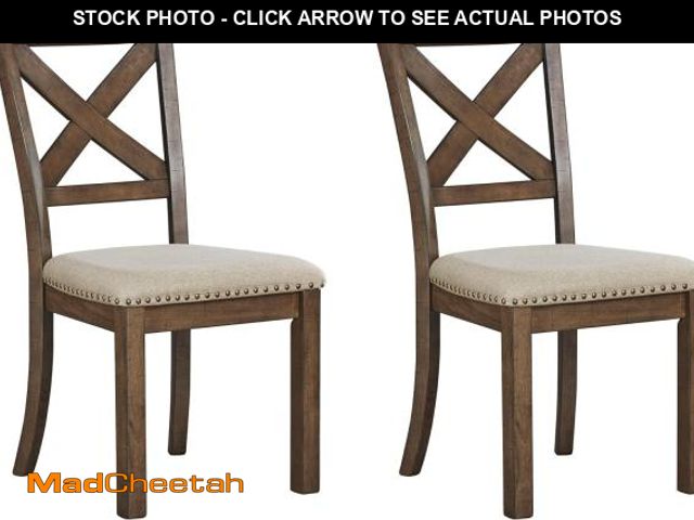Lot 74-12396938 - (MISSING HARDWARE) Signature Design by Ashley Moriville Modern Farmhouse 19" Upholstered Dining Room...
