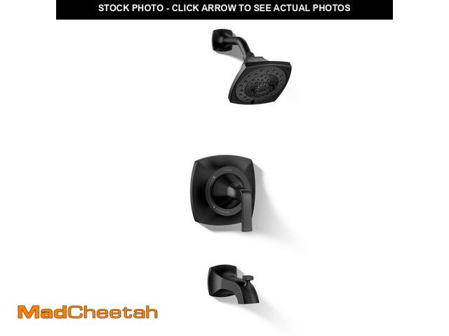 Lot 74-14225522 - KOHLER Rubicon 1-Handle 3-Spray Tub and Shower Faucet in Matte Black (Valve Included) - USED