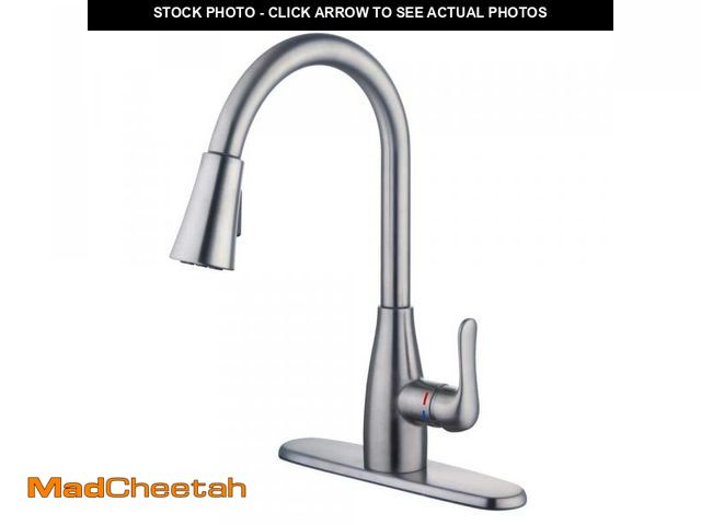 Lot 74-12531903 - Glacier Bay McKenna Single-Handle Pull Down Sprayer Kitchen Faucet in Stainless Steel with TurboSpra...