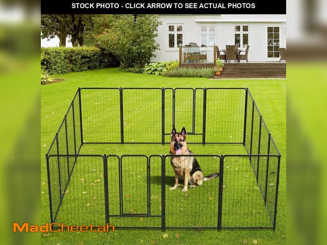 Lot 74-13817014 - Anyask 40? Tall 16 Panels Metal Dog Playpen for Exercise Outdoor Indoor Fence, Black - UNUSED