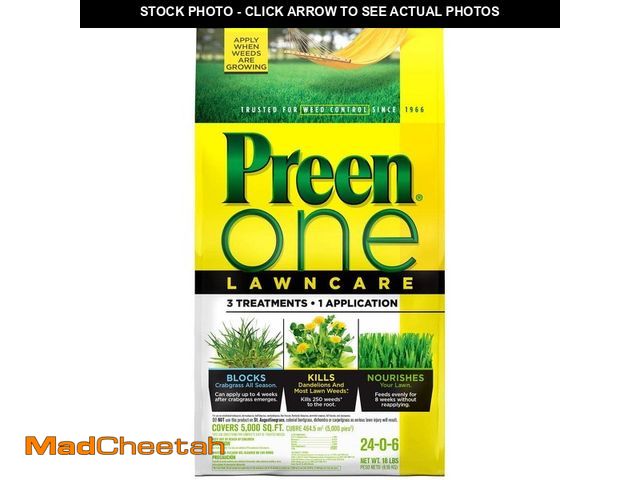 Lot 74-14590525 - Preen 18 lbs. One Lawncare, Covers 5,000 sq. ft. (24-0-6) 2164168 - UNUSED