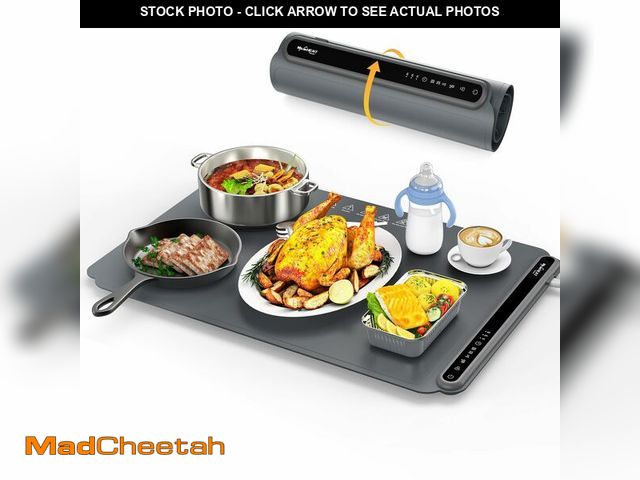 Lot 74-14267223 - Food Warming Mat, Fast Heating Warming Mat for Food, Portable Electric Warming Tray for Parties Buff...